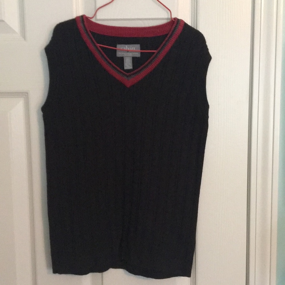 Boys size 6 Calvin black sweater vest